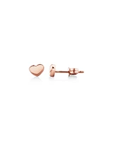 4mm Heart Stud Earrings in 10kt Rose Gold