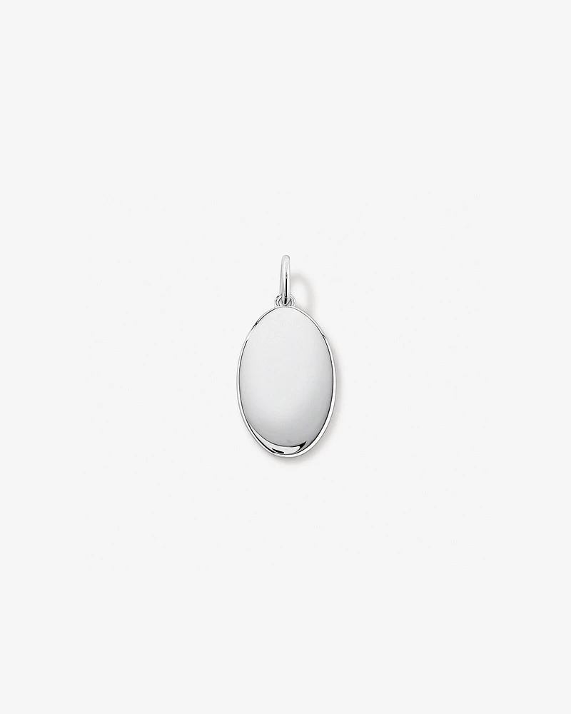 Oval St Madonna Pendant in Sterling Silver