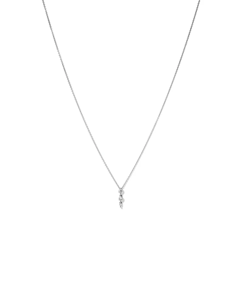 Graduated Drop Necklace with 0.28 Carat TW of Diamonds in 18kt White Gold