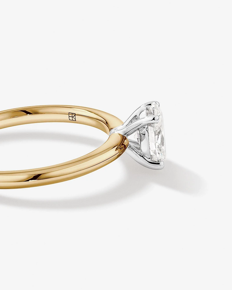 Carat TW Oval Laboratory-Grown Diamond Solitaire Engagement Ring in 14kt White Gold