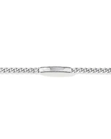 Men's Silver 21CM Curb ID Bracelet with 0.33 Carat TW of Black Diamonds