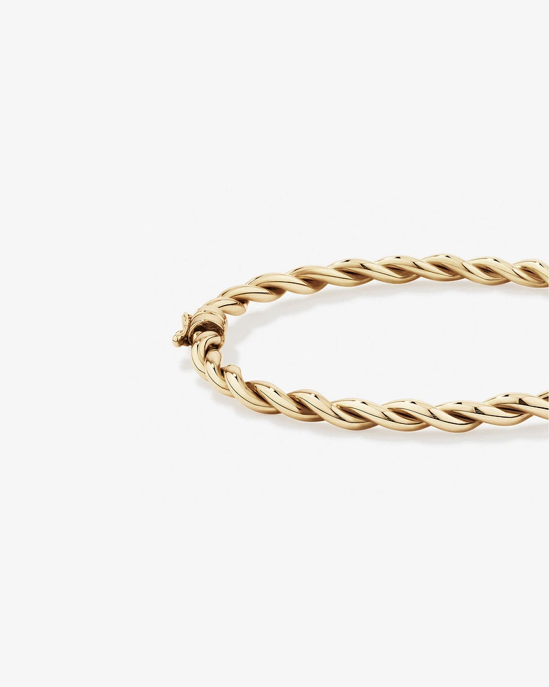 Croissant Twist 60cm Hollow Bangle in 10kt Yellow Gold