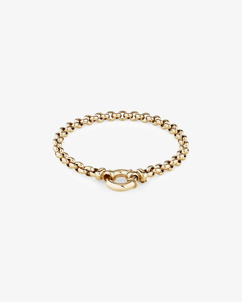 19cm (7.5") 5mm-5.5mm Width Hollow Belcher Bracelet in 10kt Yellow Gold