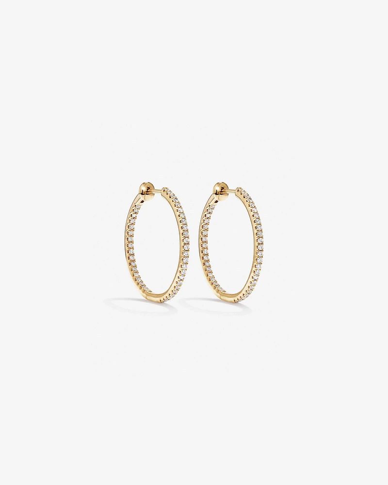 Hoop Earrings With 0.50 Carat TW Of Diamonds in 10kt White Gold