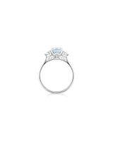 Ring with Aquamarine & 0.40 Carat TW of Diamonds in 10kt White Gold