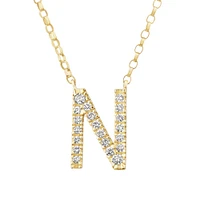 "K" Initial Necklace with 0.10 Carat TW of Diamonds in 10kt Yellow Gold