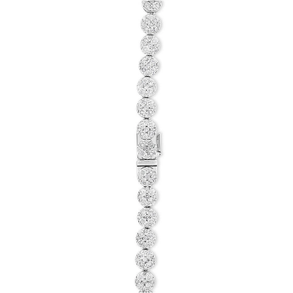 5.02 Carat TW 9 Stone Cluster Diamond Tennis Bracelet in 14kt White Gold