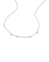 Station Necklace with 0.15 Carat TW of Diamonds in 10kt Yellow Gold