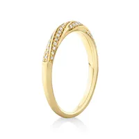 0.15 Carat TW Diamond Twisted Wedding Band in 14kt Yellow Gold