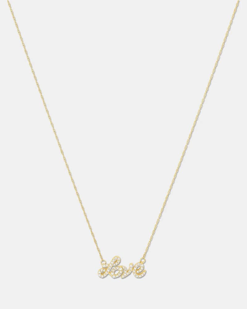 Love Necklace with 0.20 Carat TW of Diamonds in 10kt Yellow Gold