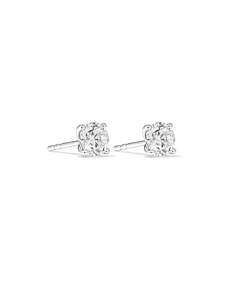 1,00 Carat TW Boucles d'oreilles puces solitaires en diamant en or blanc 18kt