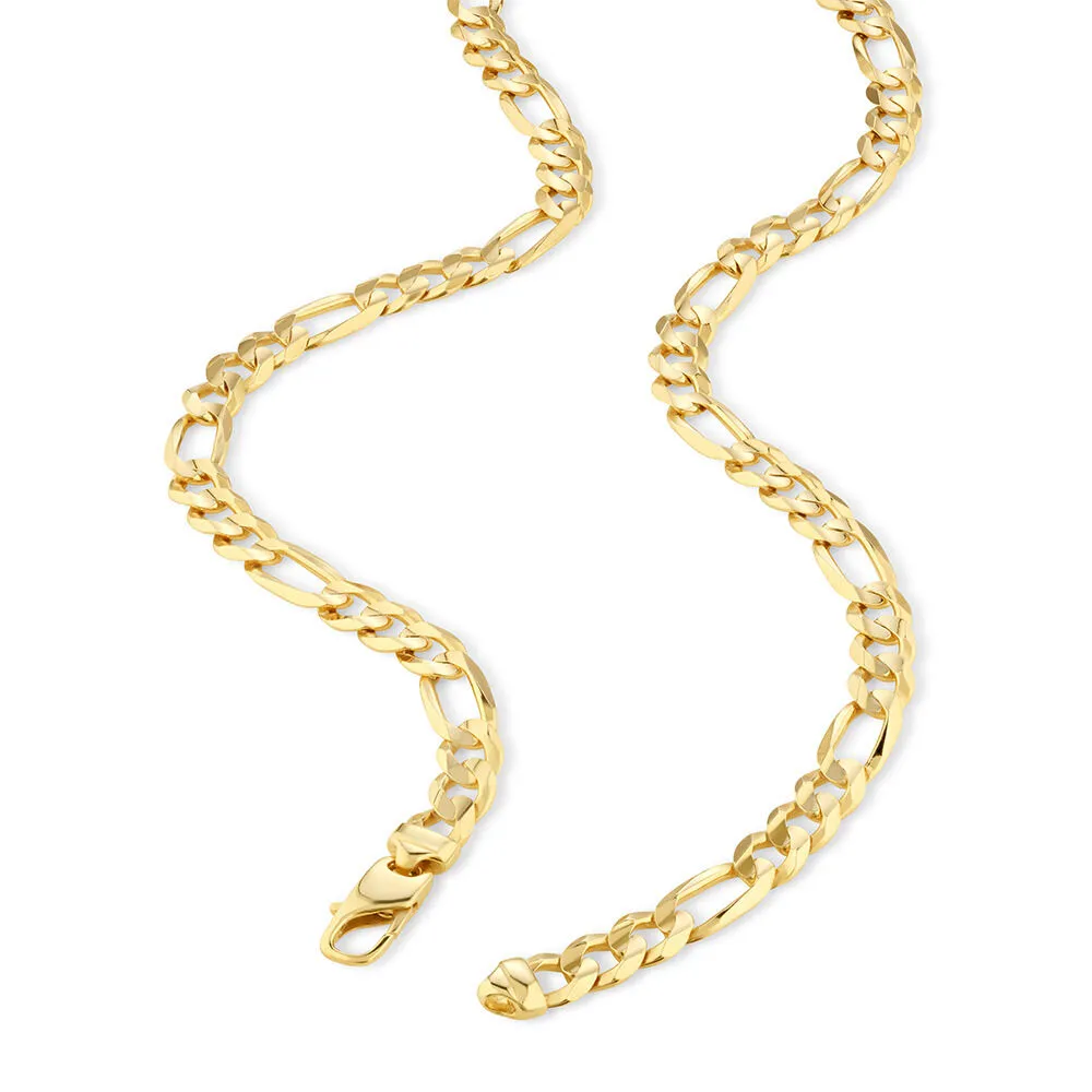 10k Yellow Gold Hollow Figaro Bracelet Chain, 6.5mm, 8.5 : :  Clothing, Shoes & Accessories