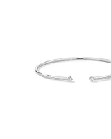 Diamond Torque Bangle in 10kt White Gold