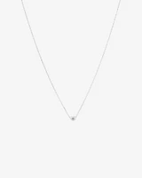 Collier en argent de 45 cm à cœur miniature et diamants totalisant 0,004 ct