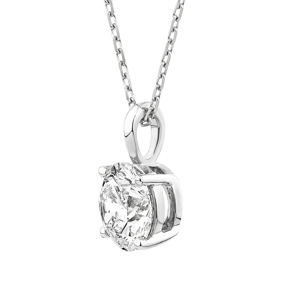 1.00 Carat TW Diamond Solitaire Pendant in 18kt White Gold