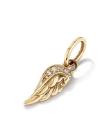 Diamond Accent Angel Wing Pendant in 10kt Yellow Gold