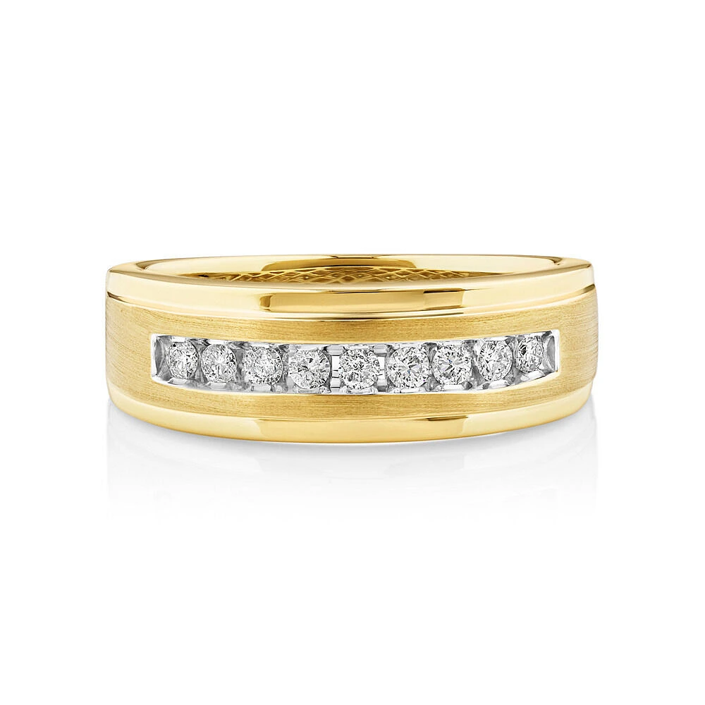 Men's Ring with 1/4 Carat TW of Diamonds in 10kt Yellow Gold