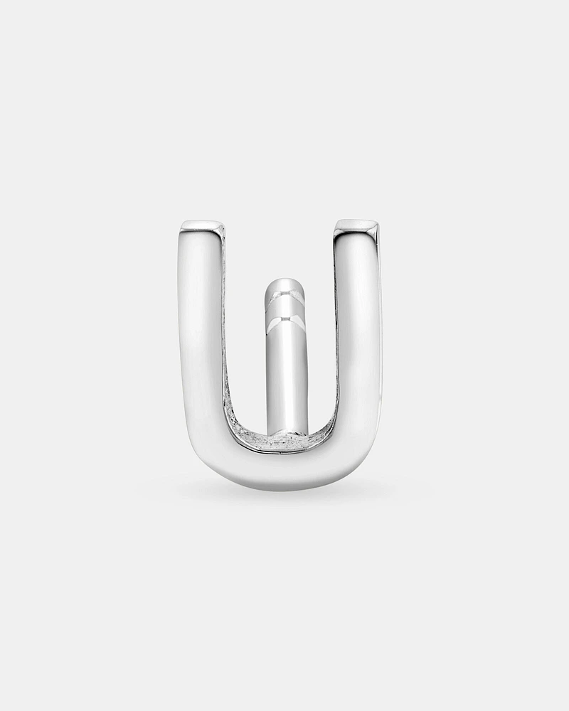 E Initial Single Stud Earring in Sterling Silver