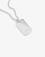 INXS Engraved Dog Tag with Chain in Recycled Sterling Silver