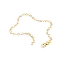 Heart Link Fancy Chain Bracelet in 10kt Yellow Gold