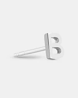 E Initial Single Stud Earring in Sterling Silver