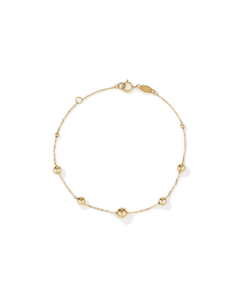 19cm (7.5") Bead Bracelet in 10kt Yellow Gold