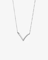 Chevron Necklace with Carat TW Diamonds in Sterling Silver