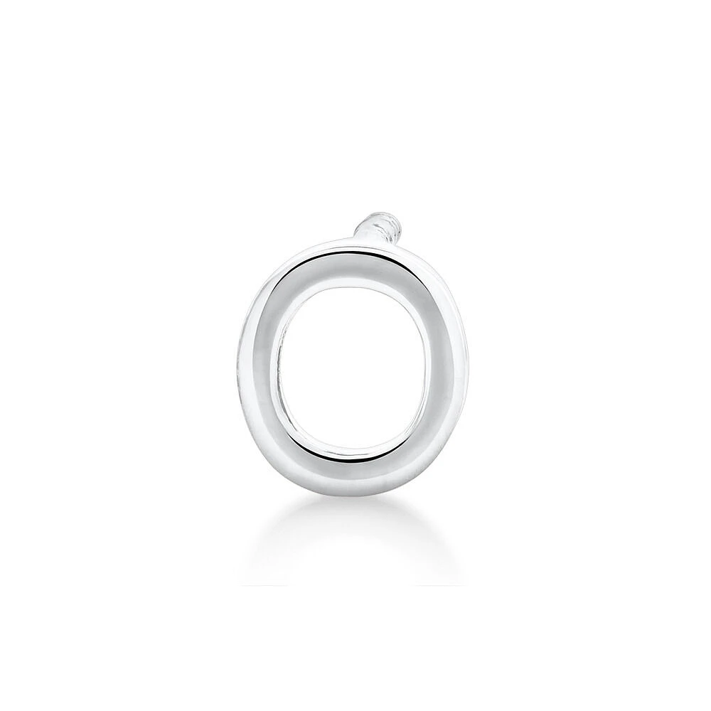 E Initial Single Stud Earring in Sterling Silver