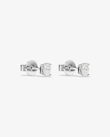 0,50 Carats TW Boucles d'oreilles solitaires diamant taille ovale en or blanc 18kt