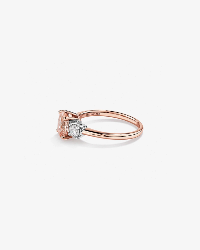 Ring with Morganite & 0.40 Carat TW of Diamonds in 10kt Rose Gold