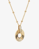 Sunray Open Circle Pendant Station Necklace in 10kt Yellow Gold