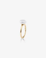 Ring with 9-10mm Cultured Freshwater Baroque Pearls in 10kt Yellow Gold