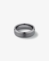 Bague en tungstène de saphir gris pour homme