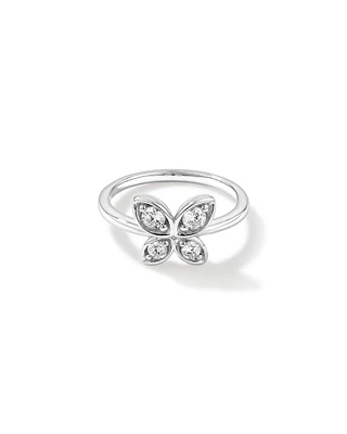 Bague papillon en zircon cubique en argent sterling