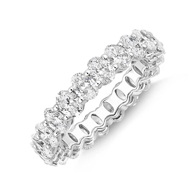 3.15 Carat TW Oval Laboratory-Grown Diamond Eternity Ring in 14kt White Gold