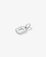Letter Z Mother of Pearl Initial Pendant in Sterling Silver