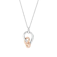 Small Knots Pendant in Sterling Silver & 10kt Rose Gold