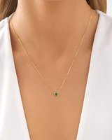 Necklace with Emerald in 10kt Yellow Gold