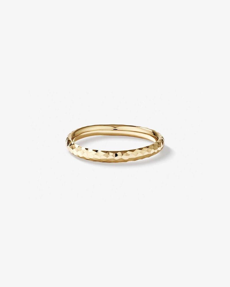 Hammered Finish Ring 10kt Yellow Gold