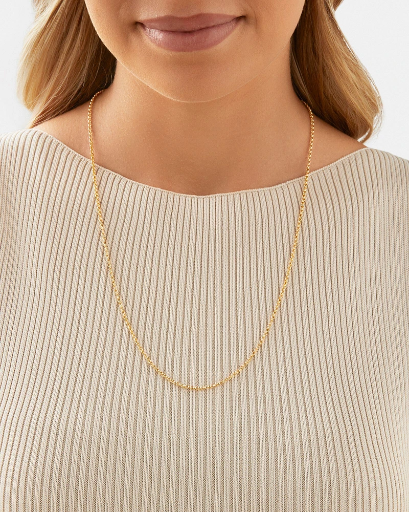 60cm (24") Hollow Belcher Chain in 10kt Yellow Gold