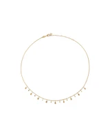 Multi Pear Station Necklace in 10kt Yellow Gold