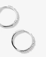 0.25 Carat TW Diamond Dot Dash Hoop Earrings in 10kt White Gold