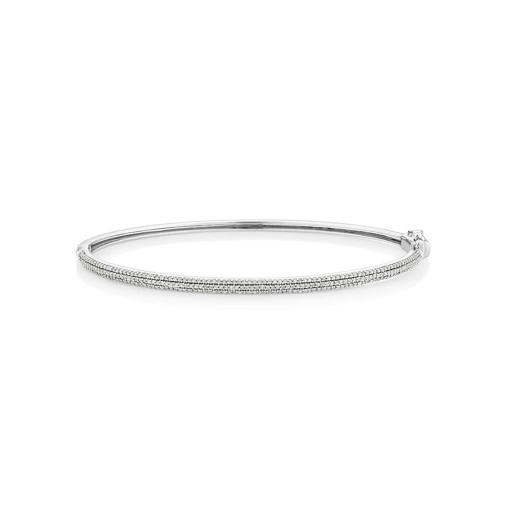 Pave Bangle with 0.50 Carat TW of Diamonds in 10kt White Gold