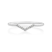 Arrow Ring with Diamonds in Sterling Silver