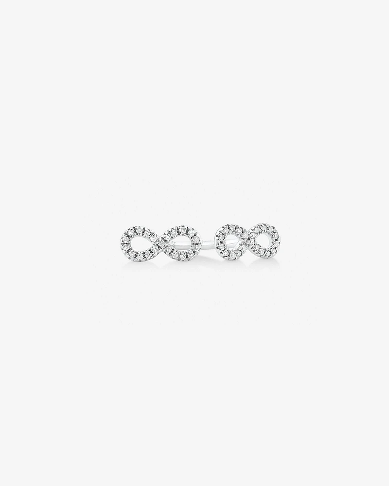 Boucles d'oreilles en argent sterling à diamants Mini Infinity