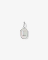 Letter Z Mother of Pearl Initial Pendant in Sterling Silver