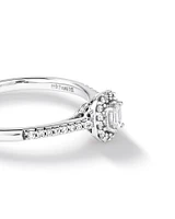 Halo Engagement Ring with .20TW of Diamonds in 10k White Gold