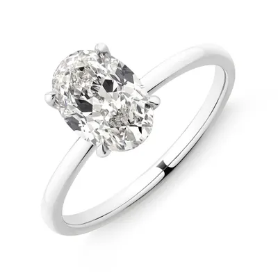 Southern Star Oval Solitaire Engagement Ring with a 1.50 Carat TW Diamond 18kt Yellow & White Gold