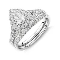 Bridal Set with 1.18 Carat TW of Diamonds in 14kt White Gold