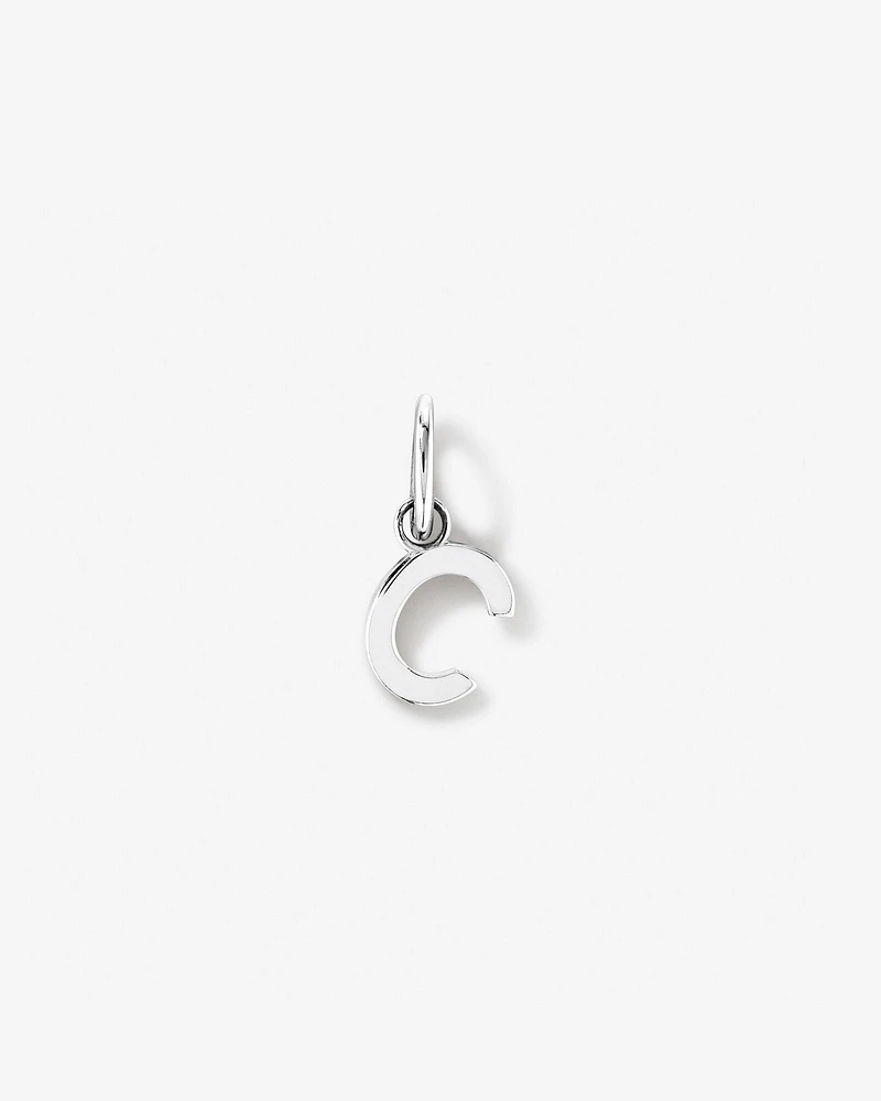 Letter U Initial Pendant in Sterling Silver